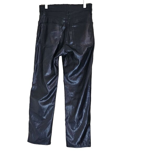 Gap Black Sky High Rise Faux Leather Cheeky Straight Pants-Size 26/2P -NWT - Picture 3 of 7